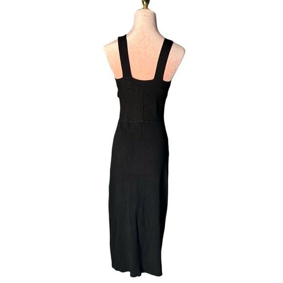 House of Harlow 1960 Ribbed Knit Wide Strap CutOut Midi Dress, Black. Large. NWT - Picture 2 of 13